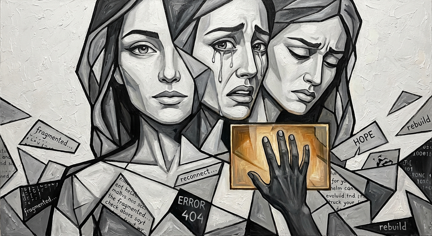 Three faces — the selves that didn't survive